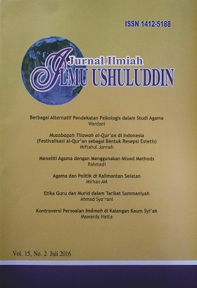 Jurnal Ilmiah Ilmu Ushuluddin is an Open Access Journal about Islamic Thought and Religious Studies